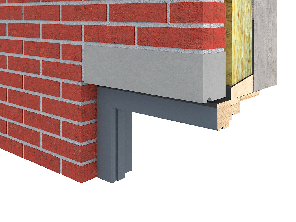 Betonlatei verwerkt in schoon metselwerk
